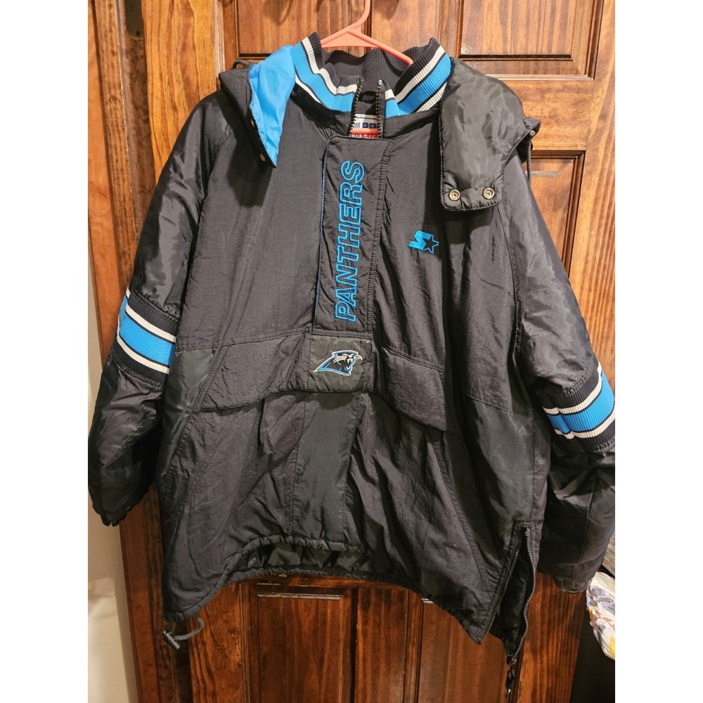 Vintage 1990s Starter NFL Pro Line Carolina Panthers Hooded Jacket Size Large